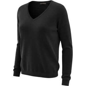Anthropologie Black Merino Wool Blend V-Neck‎ Long Sleeve Sweater Womens XS